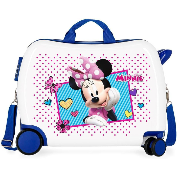 Дитяча валіза Disney Minnie Joy, 50x38x20 см, синя, ABS-пластик, з кодовим замком, 34 л, 2,3 кг, 4 колеса, ручна поклажа