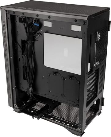 Ігровий корпус для ПК Kolink Stronghold Barricade E-ATX з відкидними дверцятами з загартованого скла, знімною верхньою панеллю, 2 вентиляторами 120 мм, чорний Midi Tower