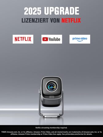 Mini проєктор 1080P з WiFi, Bluetooth, Dolby Audio та автофокусом, XuanPad, 210° обертання, фільтр пилу та система охолодження