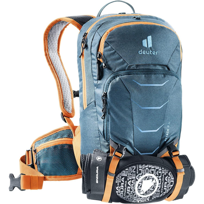 Дитячий велосипедний рюкзак Deuter Attack 8 JR з протектором, 8 л, Arctic-Mandarine