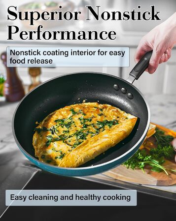 Набір посуду Cook N Home з антипригарним покриттям, з турбінними ручками, бірюзовий колір