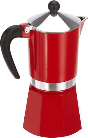 Гейзерна кавоварка Bialetti Rainbow, алюмінієва, червона, 6 чашок