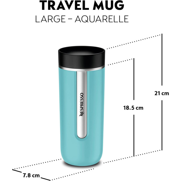 Термокружка Nespresso Travel Mug Small Sage Green 540 мл - Зелений салатний колір, з нержавіючої сталі, для кави, чаю, матча, з кришкою, витримує холод та тепло