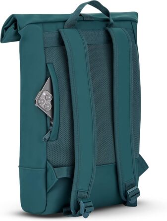 Рюкзак Johnny Urban Harvey Medium Aquamarinblau 15л — водонепроникний роллтоп з відділенням для ноутбука, для міста, уні та бізнесу, матове PU покриття, унісекс