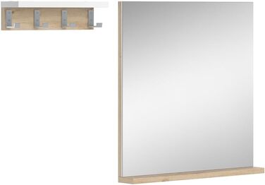 Дзеркало для ванної Vicco Henri, біле/дуб артізан, 50x51.6 см з полицею