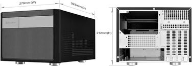Комп'ютерний корпус SilverStone SST-SG11B Sugo Micro ATX Cube, чорний