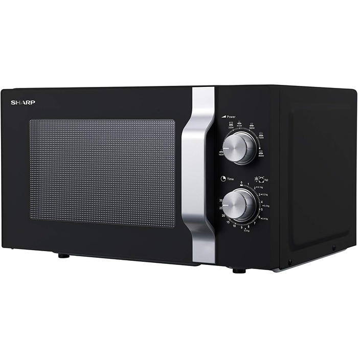 Мікрохвильова піч Sharp R204BA 20 л, 800 Вт, 6 режимів, таймер 30 хв, чорна