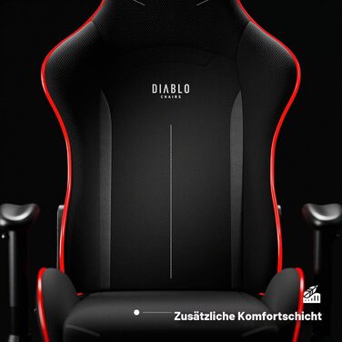 Ігрове крісло Diablo Gamer X-Starter, тканинна оббивка, регульовані підлокітники, ергономічний дизайн, до 136 кг, чорне (LED)