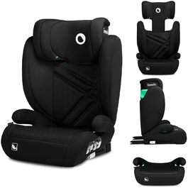 Автокрісло Lionelo Hugo i-Size R129 Група 2/3 (100–150 см) – ISOFIX, регульована підголовник з Memory Foam, бічний захист, комфортні підлокітники, чорний карбон