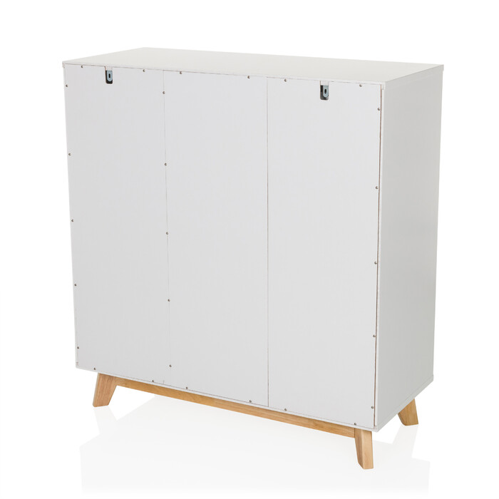 Тумба для взуття / комод ESTHA 80x34x85 см 2 висувних ящика 3 двері білий hjh LIVING
