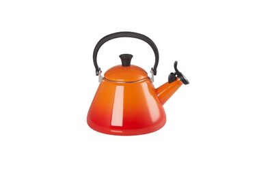 Чайник Le Creuset для води, 1.7 л, емальована сталь, колір Ofenrot Metallic, з феромагнітним дном для швидкого нагрівання