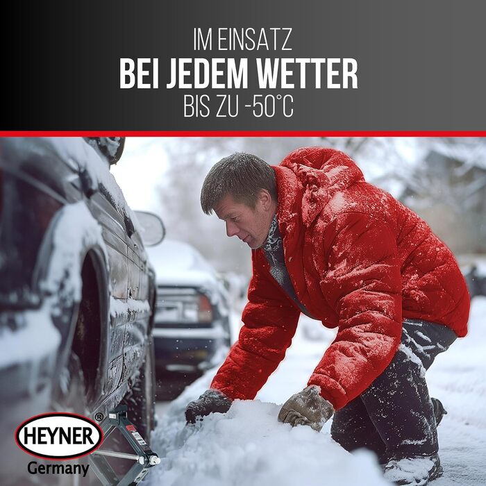 Ножичний домкрат HEYNER на 2 тонни, висота підйому 320-442 мм, сертифікований TÜV