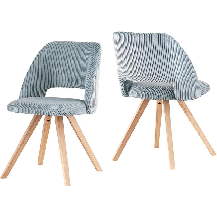 Комплект стільців B&D home Mary 2 шт, антрацит, сучасний м'який кухонний і офісний стілець з корду для вітальні, їдальні, спальні, в стилі модерн та кантрі