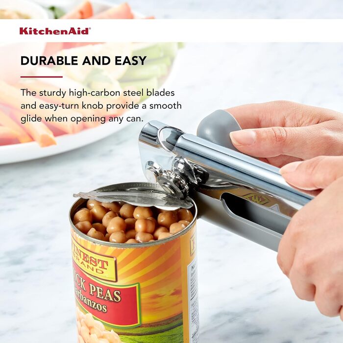 Відкривачка для консервів KitchenAid без розбризкування, сірого кольору