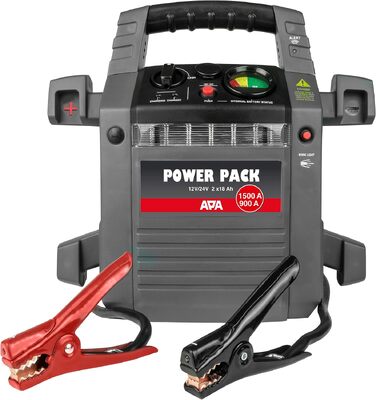 Пусковий пристрій APA 16524 Power Pack 12/24V, бустер для авто 900A, літій-іонний акумулятор, сірий