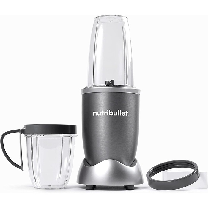 Електричний блендер-міксер Nutribullet Original 600 Вт, сірий, з чашами 700 мл та 500 мл, для смузі та подрібнення, модель NB606DG