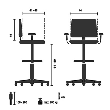 Офісне крісло / Барний стілець TOP WORK STYLE, тканина бежевого кольору, hjh OFFICE