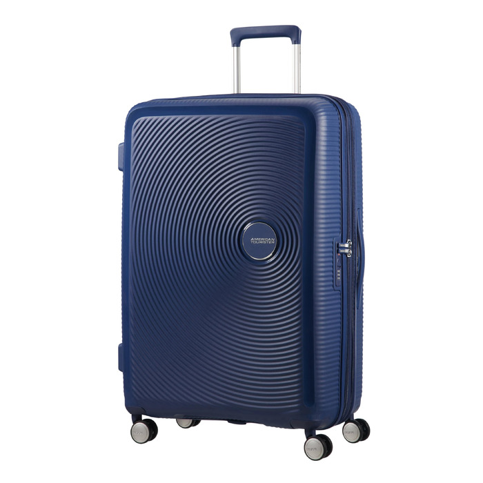 Валіза American Tourister Soundbox Spinner L, розширена, 77 см, 97/110 л, темно-синя (Midnight Navy)
