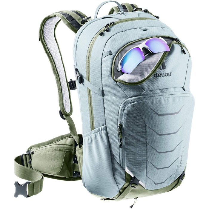 Жіночий велосипедний рюкзак Deuter Attack 18 SL з захистом, 18 л, шавлія/хакі