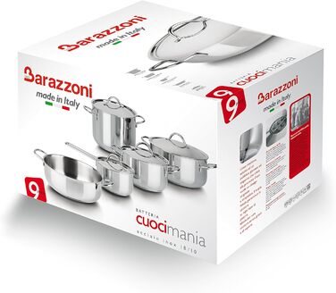 Набір каструль Barazzoni Cuocimania 9 предметів, сталь