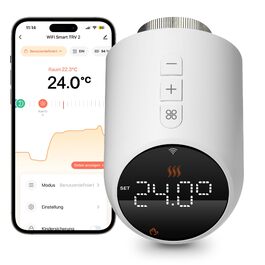 Розумний термостат для радіатора Beok WiFi з керуванням через Tuya, Google Assistant та Alexa, живлення від батарейок