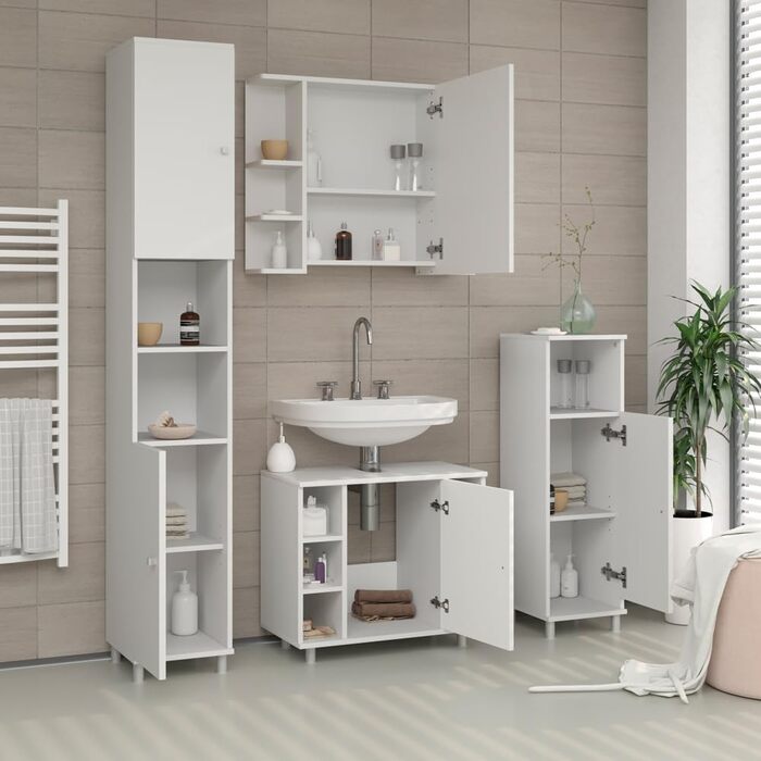 Шафа для ванної Vicco Fynn, біла, 30x190 см, вертикальна