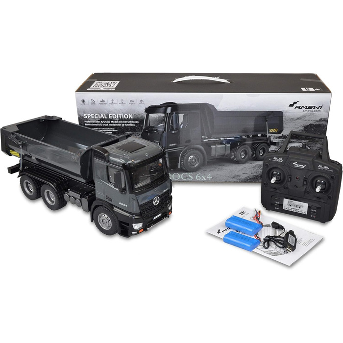 Модель самоскида Mercedes-Benz Kipper PRO Metall V2 2.4GHz сірий - RTR