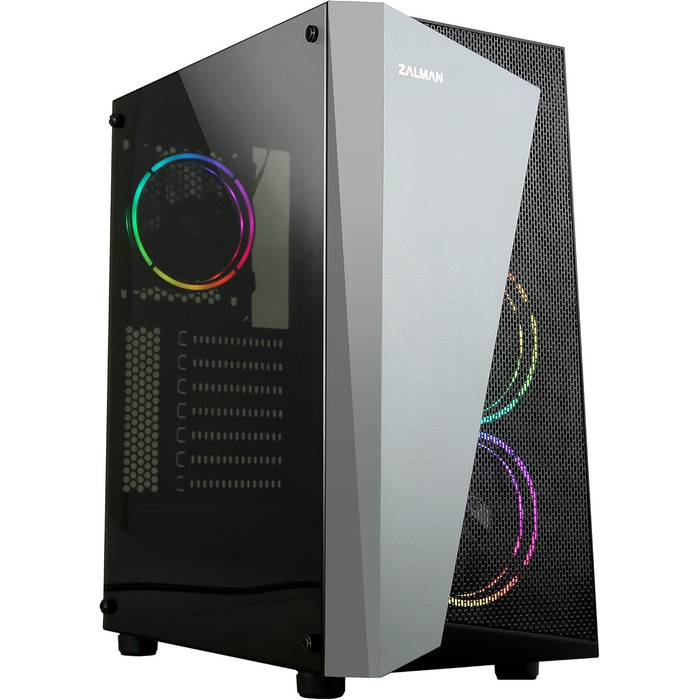 Корпус для ПК Zalman S4 Plus Mid Tower ATX, акрилова панель, 3x RGB 120мм вентилятори, чорний