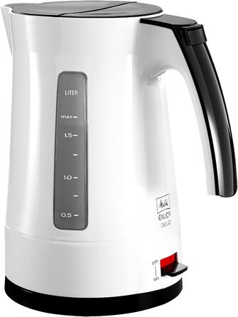 Електрочайник MELITTA Enjoy Aqua 1,7 л 2400 Вт білий/чорний знімний фільтр від накипу