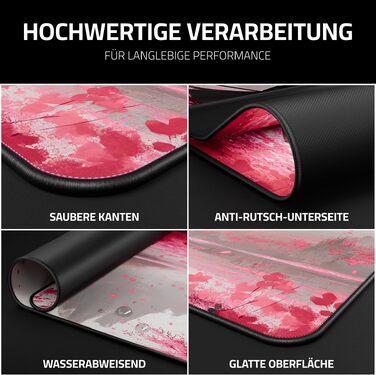 Ігровий килимок для миші XXL Gaming Anime 900x400 мм, водовідштовхуючий з прошитими краями Echo of Blossoms