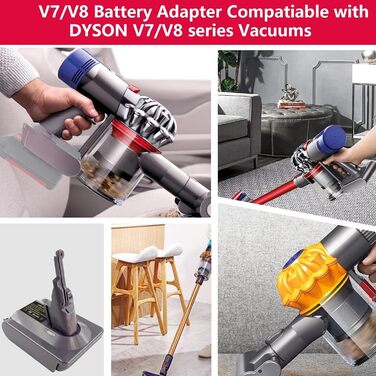 Адаптер EIN18V7V8 для пилососа Dyson V7/V8, перехідник для акумулятора Einhell 18V PXC, заміна батареї, без акумулятора
