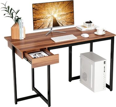 Комп'ютерний стіл COSTWAY, дерево, горіх, 120x55x75 см