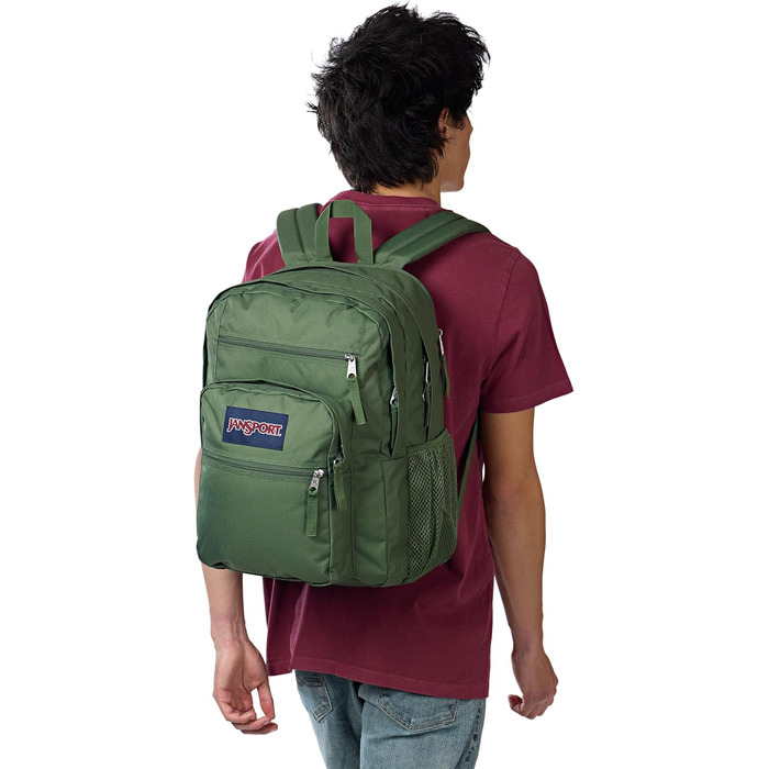 Рюкзак JanSport Big Student Cargo Green, великий шкільний рюкзак, місткий, зелений колір