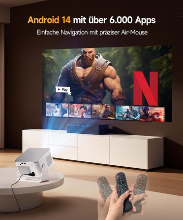 Смарт-проектор Magcubic HY350MAX 4K/8K, WiFi 6, Bluetooth 5.4, Автофокус, 6D автокоррекция трапеції, динамік 12W, поворот на 180°, портативний домашній кінотеатр, чорний