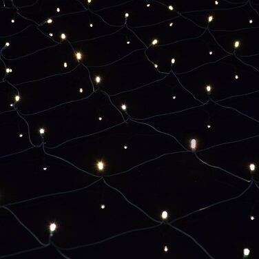 Світлодіодна сітка Nipach 160 LED 2x2 м, тепле біле світло, з таймером, на батарейках, для вулиці, новорічна та святкова декорація, підсвітка павільйону, світлова завіса