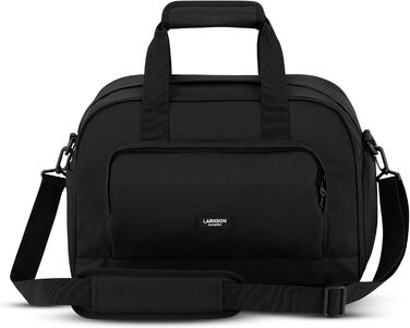 Larkson Weekender Finja Medium чорна дорожня сумка для жінок і чоловіків з відділенням для взуття, ручна поклажа, водовідштовхувальна, із переробленого PET