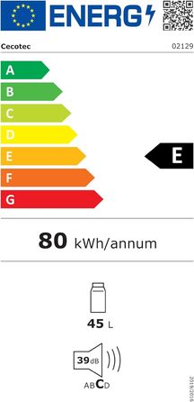 Холодильник Cecotec Bolero CoolMarket TT Origin 45L - Ретро, Бежевий, 45л, Клас E