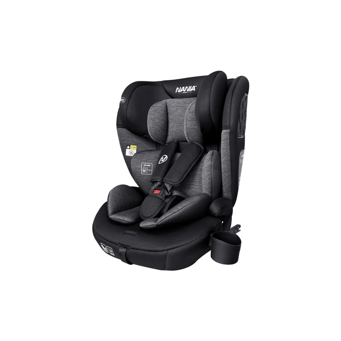 Автокрісло Nania Milano Isofix 76-150 см, 9-36 кг, 15 міс - 12 років, чорно-сіре