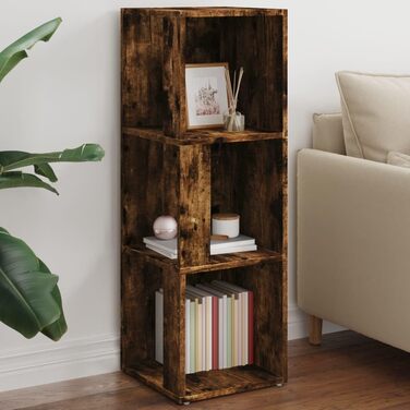 Кутова полиця vidaXL 33x33x100 см, димчастий дуб, ДСП