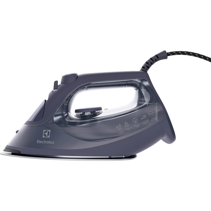 Праска Electrolux Refine 600 E6SI1-4MN, парова, 2500 Вт, автоматичне вимкнення, антипригарна підошва, самоочищення, захист від капання, 2 м кабель, синя
