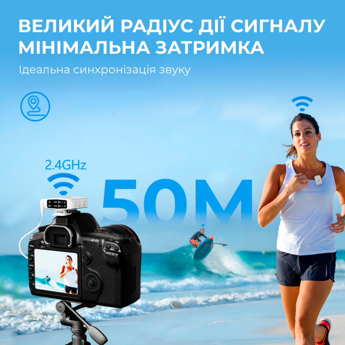 Безпровідний петличний мікрофон Fifine M9W