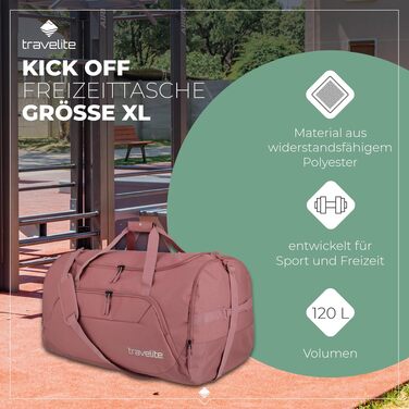 Дорожня сумка Travelite Kick Off L, 60 см, 73 л, велика спортивна сумка для подорожей, колір Rosé