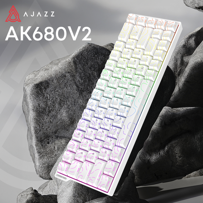 Ігрова магнітна клавіатура Ajazz AK680 V2 Ice Island Magnetic Switch (AK680-V2-I-S-W)