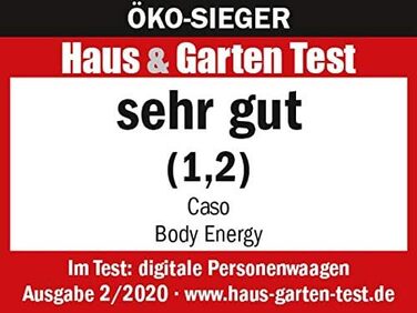 Електронні ваги CASO Body Energy з енергозберігаючою технологією, без батарейок, до 200 кг, точність 100 г, для дому, екологічні