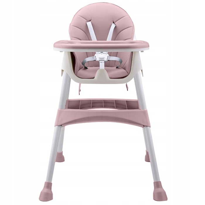 Стілець для годування 2в1 з 5-точковими ременями ECOTOYS, рожевий