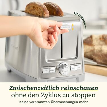 Тостер Cuisinart Core Collection на 2 тости | Для хліба Artisan | Режим для бейглів | Підйом тостів Quickview™ | Функція розморожування та підсмажування однієї скибки | Нержавіюча сталь
