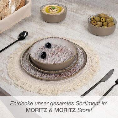 Порцеляновий сервіз Moritz & Moritz ALHAMBRA на 6 осіб, 18 предметів, колір Mousse — сучасний набір посуду (обідні та десертні тарілки, піали)