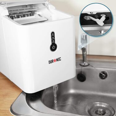 Автоматична льодогенераторна машина Duronic ICM120, 1,5 л, до 12 кг льоду на добу, 120 Вт, швидке приготування кубиків льоду, лоток 600 г