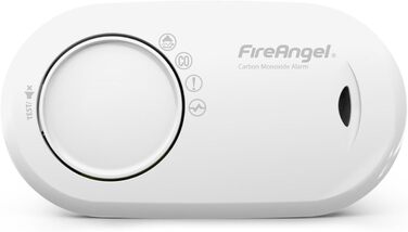 Детектор чадного газу Fire Angel FA3820 з батареєю на 10 років - для дому та подорожей, портативний CO-детектор та сповіщувач, білий