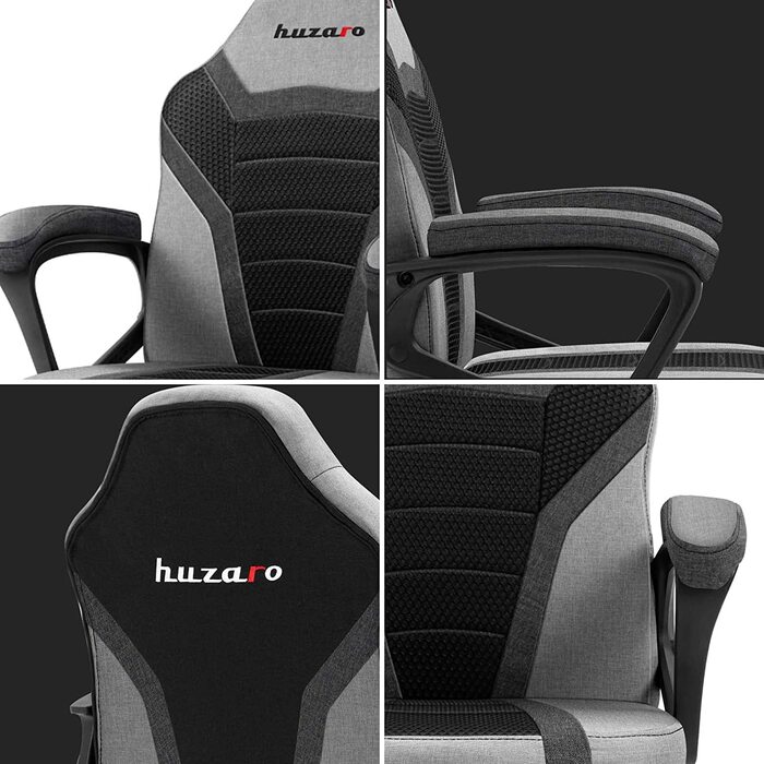 Дитяче ігрове крісло Huzaro Ranger 1.0, сіре, ергономічне, з підлокітниками, регулюванням висоти, сітка, гумові колеса, для геймерів та навчання